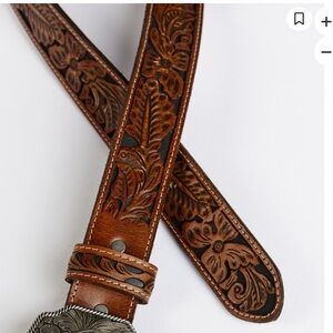 Idyllwind Tooled Leather Brown Belt.